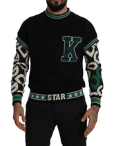 Dolce & Gabbana Black Green Cotton KING Star Crewneck Pullover Sweater -   -  Dolce & Gabbana.